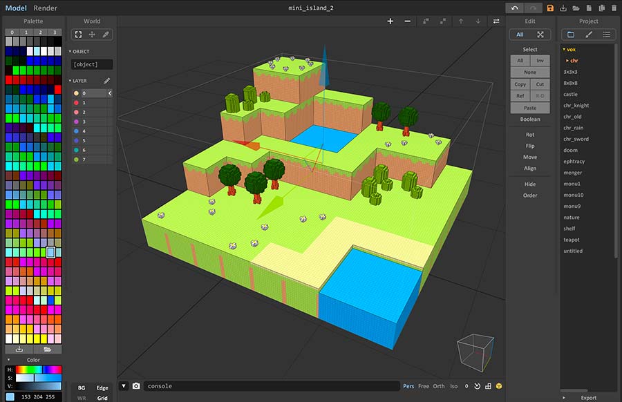 Magicavoxel のモデルデータを Unity に持っていって Webgl 出力する